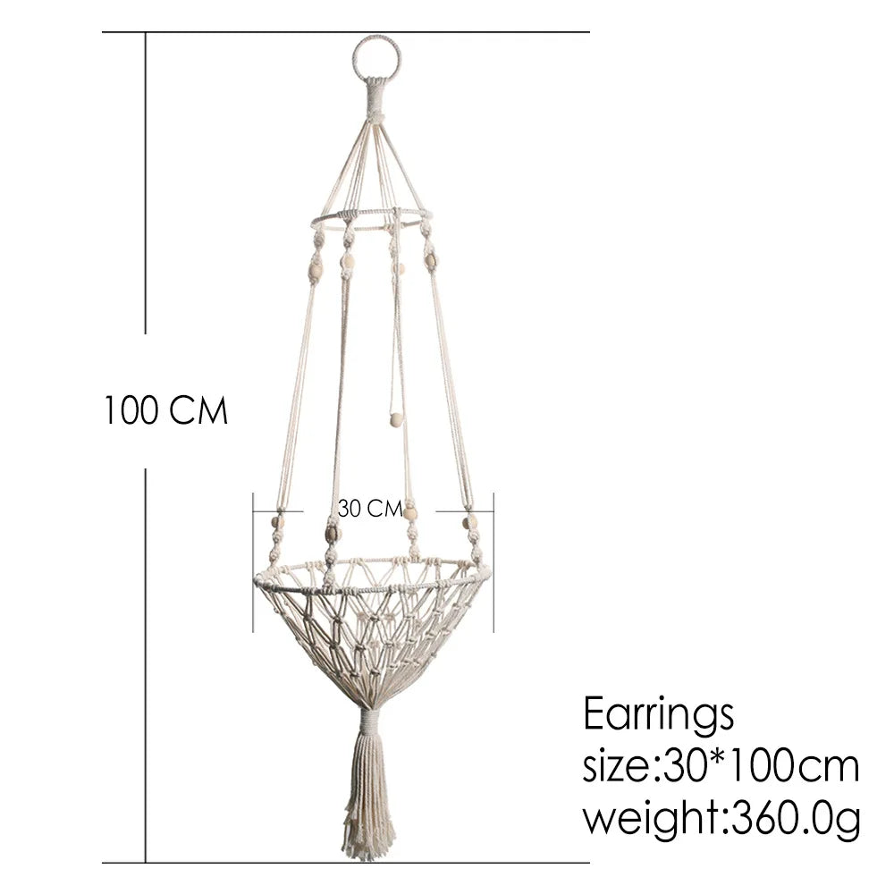 Pet Cat Hammock Swing Bed Bohemian Handwoven Tapestry Cotton Macrame For Home Bedroom Decoration Wall Hanging Without Mat - Color: 30cm Cat Basket